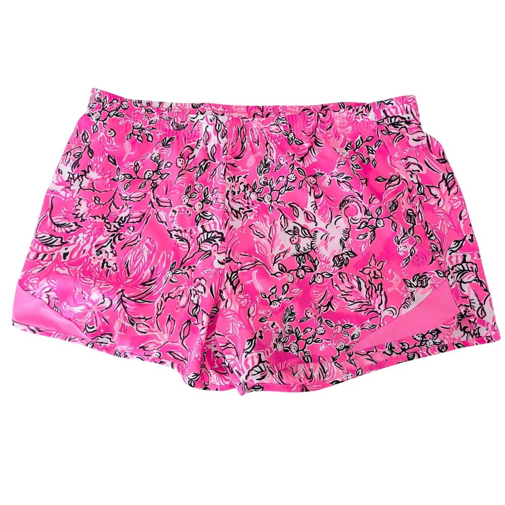 Lilly Pulitzer Luxletic Weekender Running Shorts Pink Size Medium EUC Lined